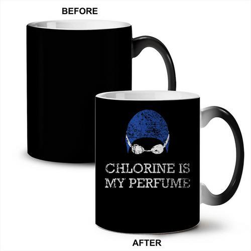 Chlorine Is My Perfume Shirt Swim Swimming Coffee Color Changing Mug - SwimGear Co