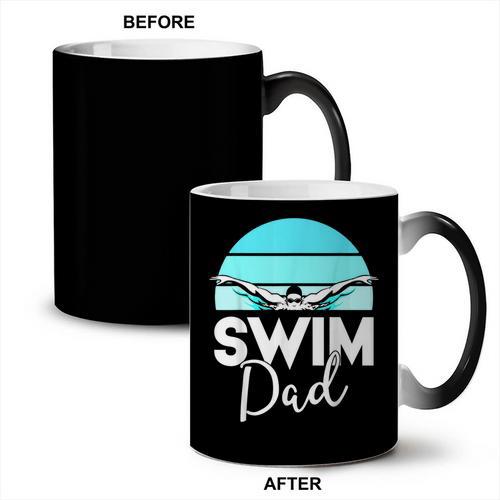 Dad Father School Swimming Meet Swimmer Swimmer Coffee Color Changing Mug - SwimGear Co