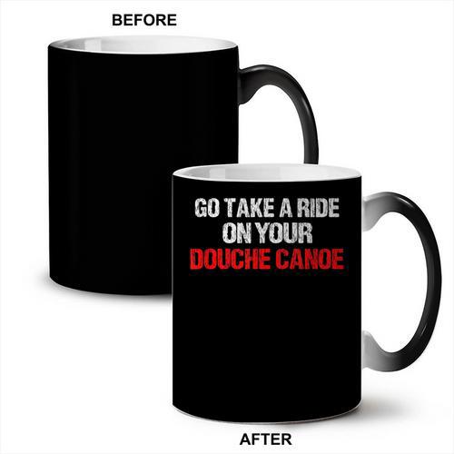 Douche Canoe Vulgar Profanity T-Shirt Coffee Color Changing Mug - Paddle Life