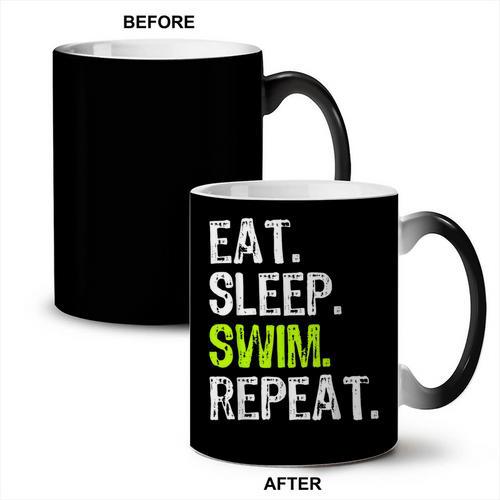 Eat Sleep Swim Repeat Swimming Swimmer Cool Coffee Color Changing Mug - SwimGear Co
