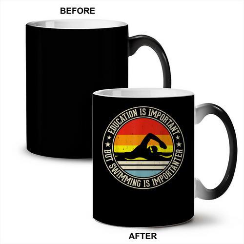 Education Is Important But Swimming Is Importanter Coffee Color Changing Mug - SwimGear Co
