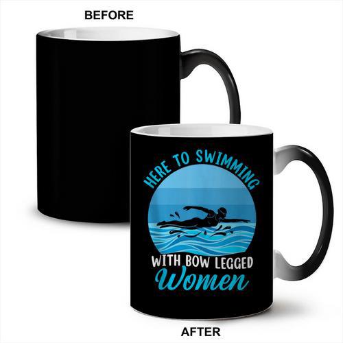 Here's To Swimming With Bow Legged Women Swimming Coffee Color Changing Mug - SwimGear Co