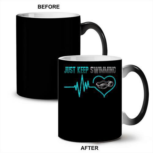 Just Keep Swimming For Swimmers Divers Diving Retro Coffee Color Changing Mug - SwimGear Co