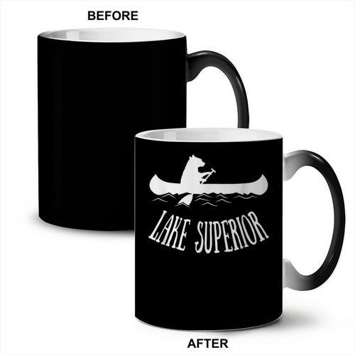 Lake Superior Bear Canoe Upper Peninsula For Yooper Coffee Color Changing Mug - Paddle Life