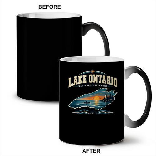 Lakes Lake Ontario Fishing Canoe Lighthouse Outdoor Coffee Color Changing Mug - Paddle Life