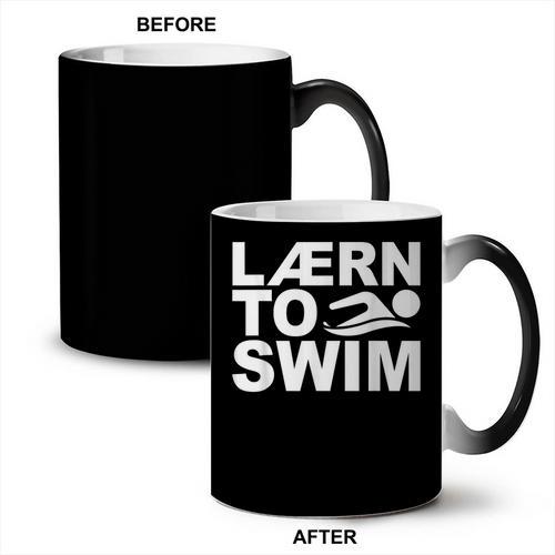 Learn To Swim Swimming Graphic Coffee Color Changing Mug - SwimGear Co
