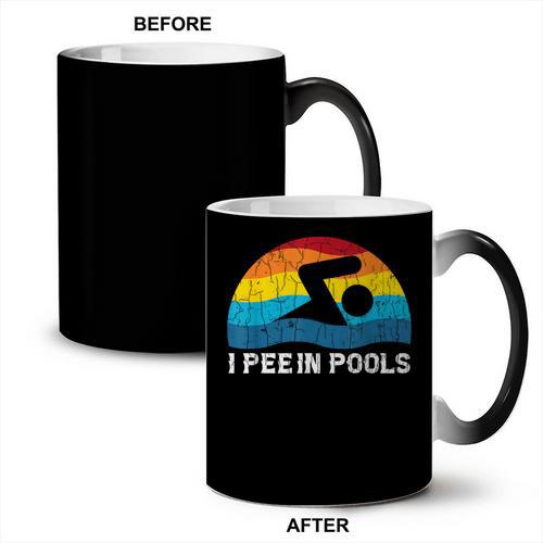 I Pee In Pools Swimmer Swimming Coach Player Graphic Coffee Color Changing Mug - SwimGear Co