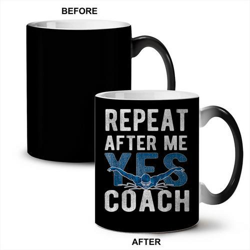 Repeat Yes Swim Coaching Swimming Coaches Coffee Color Changing Mug - SwimGear Co