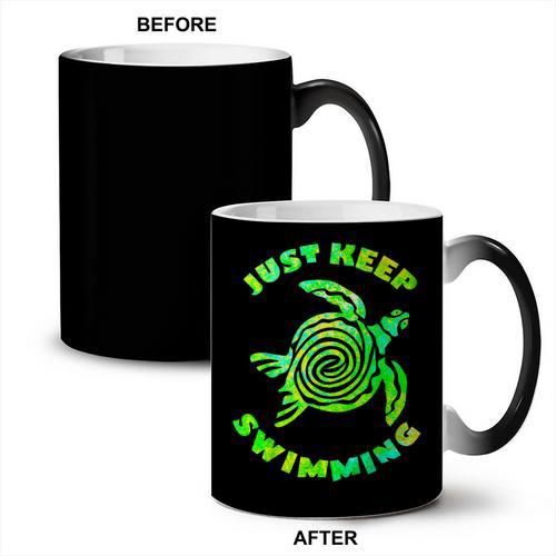 Sea Turtle Just Keep Swimming Ocean Beach Vacation Coffee Color Changing Mug - SwimGear Co