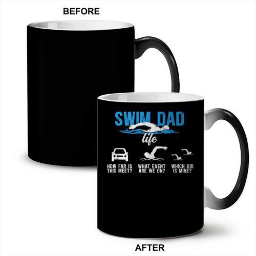 Swim Dad Life Swimming Dad Of A Swimmer Father Coffee Color Changing Mug - SwimGear Co