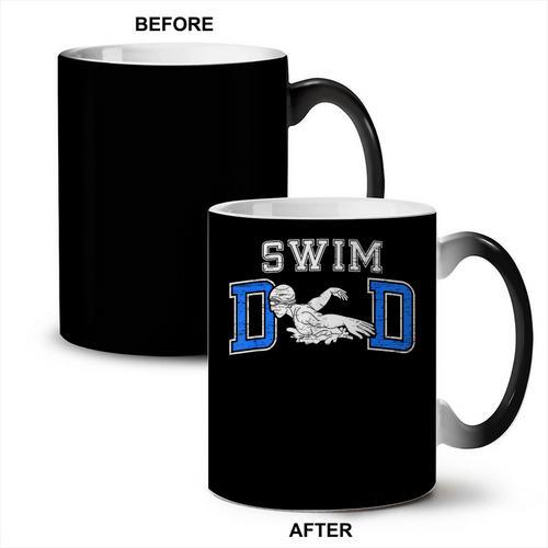 Swim Dad Of A Swimmer Dad Proud Swim Father Swimming Dad Coffee Color Changing Mug - SwimGear Co