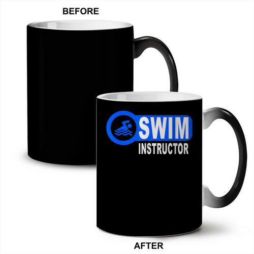 Swim Instructor Swimming Teacher Swimmer In Pool Graphic Art Coffee Color Changing Mug - SwimGear Co