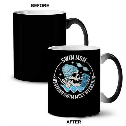 Swim Meets Swim Mom Of A Swimmer Mom Swim Mama Swimming Mom Coffee Color Changing Mug - SwimGear Co