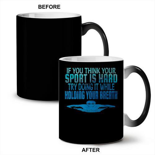 Swim Swimmer Tshirt Swimming Shirt Sport Practice Tee Coffee Color Changing Mug - SwimGear Co