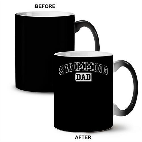 Swimming Dad Athletic Lettering Fathers Day Coach Coffee Color Changing Mug - SwimGear Co