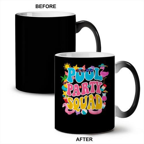 Swimming Pool Party Squad Beach Pool Party Matching Beach Coffee Color Changing Mug - SwimGear Co