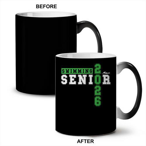 Swimming Senior Night Swim Senior 2026 Graduation 33 Coffee Color Changing Mug - SwimGear Co