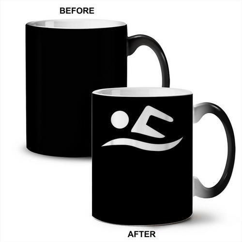 Swimming Silhouette Logo Coffee Color Changing Mug - SwimGear Co