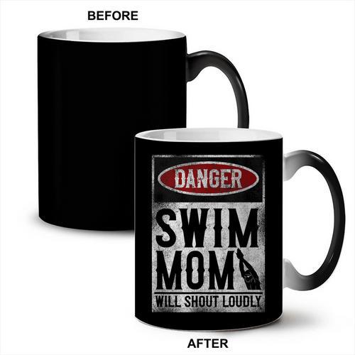 Swimming Swimmer DANGER Swim Mom Coffee Color Changing Mug - SwimGear Co