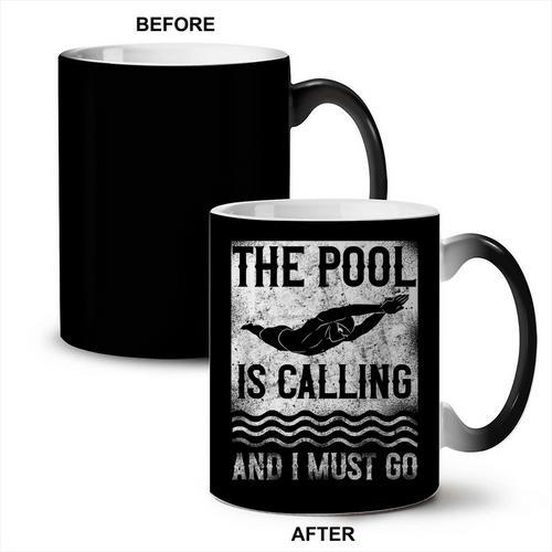 Swimming Swimmer Swim The Pool Is Calling Vintage Coffee Color Changing Mug - SwimGear Co