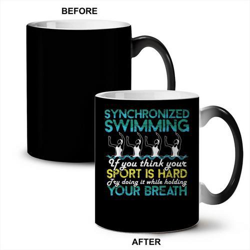 Synchronized Swimming Shirt Synchro Swimmer Artistic Coffee Color Changing Mug - SwimGear Co