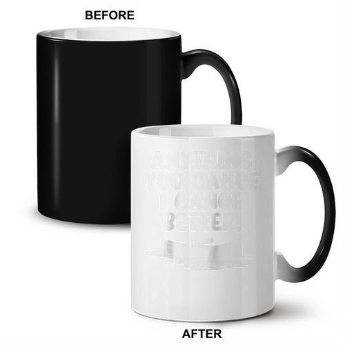 Anything You Canoe I Canoe Better Raglan Baseball Tee Coffee Color Changing Mug - Paddle Life