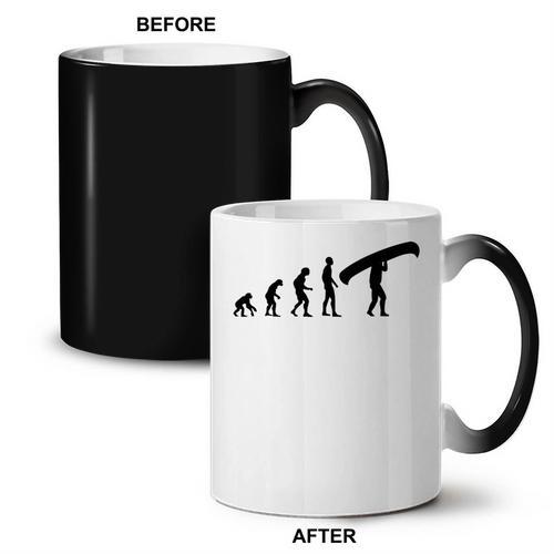 Canoe Evolution Canoeing Shirt T-Shirt Coffee Color Changing Mug - Paddle Life