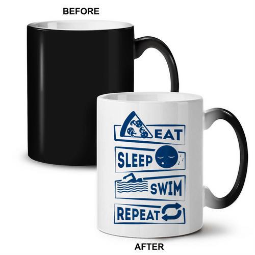 Eat Sleep Swimming Repeat Swimming Coffee Color Changing Mug - SwimGear Co