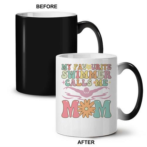 Favourite Swimmer Calls Me Mom Swimming Mom Female Swimmer Coffee Color Changing Mug - SwimGear Co