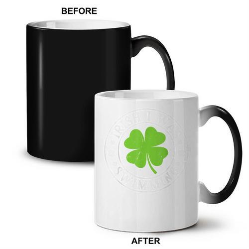 Irish I Was Swimming Shamrock St Patrick's Day Swimmer Coffee Color Changing Mug - SwimGear Co
