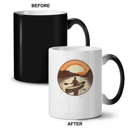 Kayak Kayaker Canoes-Boating Water-Paddle Canadier-Canoe Raglan Baseball Tee Coffee Color Changing Mug - Paddle Life