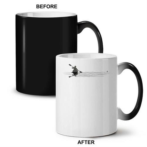 Kayaking Graphic Kayak Figure Kayaker Canoe Paddling Coffee Color Changing Mug - Paddle Life