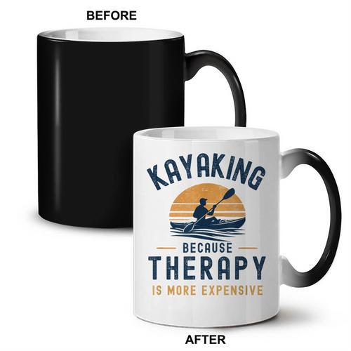 Kayaking Therapy Kayaker Canoe Paddle Lake River Coffee Color Changing Mug - Paddle Life