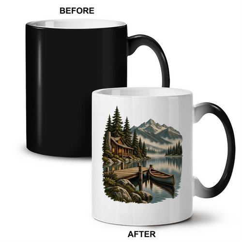 Lakeside Canoe Cabin Escape Scene Coffee Color Changing Mug - Paddle Life
