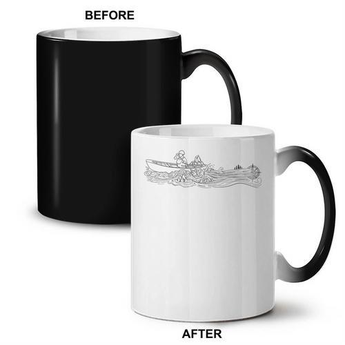 Minimalist Canoeing Water River Canoe Coffee Color Changing Mug - Paddle Life