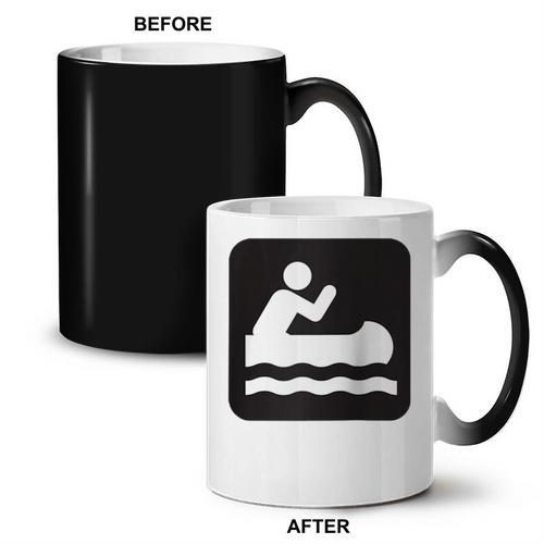 Outdoors Water Sports Canoe Canoeist Raglan Baseball Tee Coffee Color Changing Mug - Paddle Life