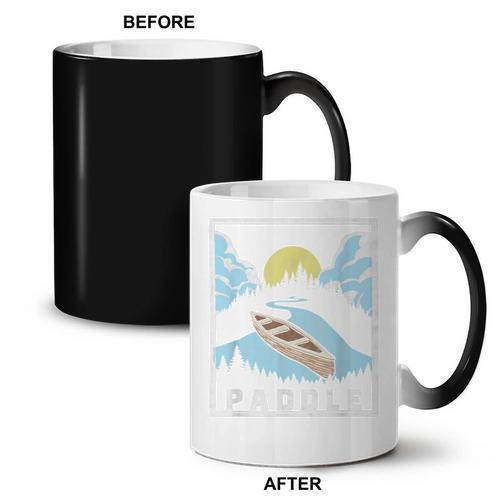 Paddle Retro Style Canoe & Outdoors Simple Canoeing Graphic Coffee Color Changing Mug - Paddle Life