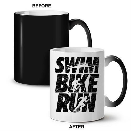 Swimming Cycling Running Triathlon Running Swimming Coffee Color Changing Mug - SwimGear Co