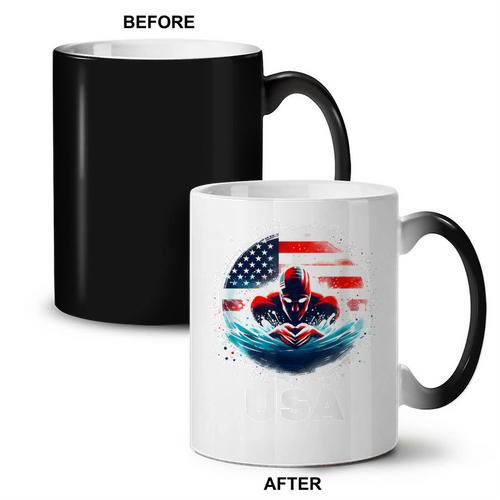 Swimming United States American Swimming Apparel Swimming Coffee Color Changing Mug - SwimGear Co