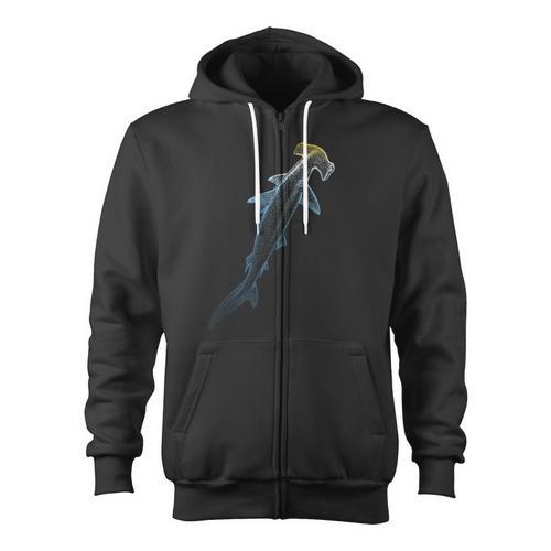 Beautiful Colors Swimming Hammerhead Shark Lovers Zip Up Hoodie - SwimGear Co