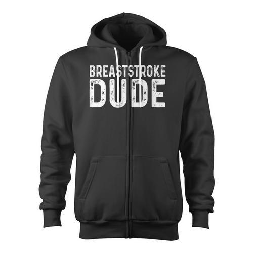 Breaststroke Swimming Dude Distressed Swim Swimmer Pool Zip Up Hoodie - SwimGear Co