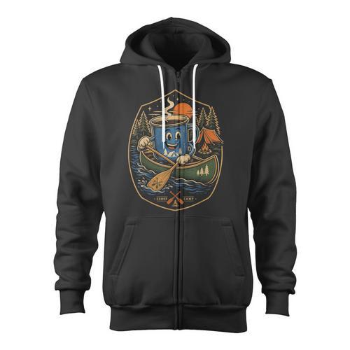 Canoe Camp Coffee Canoeing Paddle Zip Up Hoodie - Paddle Life