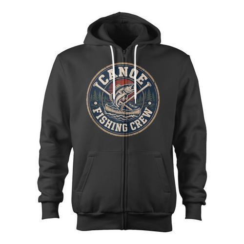 Canoe Fishing Crew Vintage Bass Paddles Zip Up Hoodie - Paddle Life