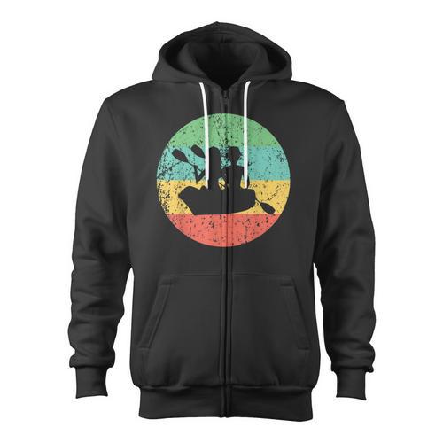 Canoeing Shirt Vintage Retro Canoe Zip Up Hoodie - Paddle Life