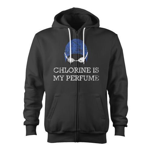 Chlorine Is My Perfume Shirt Swim Swimming Zip Up Hoodie - SwimGear Co