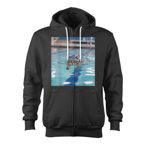 Competitive Swim Team Funny Kitty Cat Swimming Zip Up Hoodie - SwimGear Co