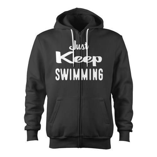 Just Keep Swimming T-Shirt Zip Up Hoodie - SwimGear Co