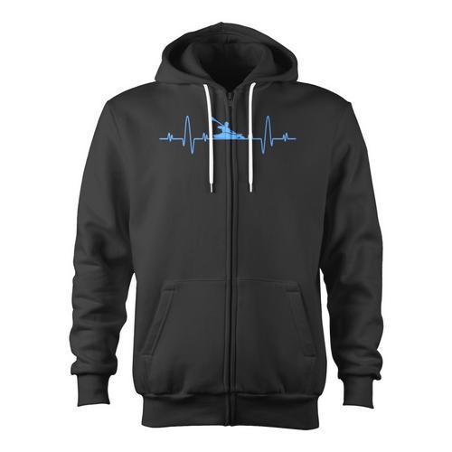 Kayaking Heartbeat Shirt Cool Canoe Boating Kayaks Zip Up Hoodie - Paddle Life
