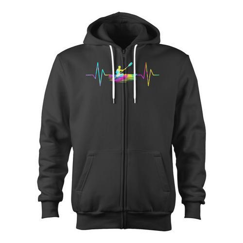 Kayaking Heartbeat Tie Dye Canoe Boating Kayaks Zip Up Hoodie - Paddle Life