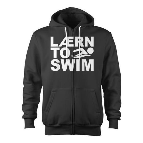 Learn To Swim Swimming Graphic Zip Up Hoodie - SwimGear Co